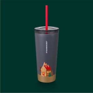 Starbucks Holiday 2025Tumbler with Red Straw